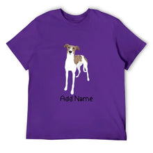 Load image into Gallery viewer, Personalized Greyhound / Whippet Dad Cotton T Shirt-Apparel-Apparel, Dog Dad Gifts, Greyhound, Personalized, Shirt, T Shirt, Whippet-Men&#39;s Cotton T Shirt-Purple-Medium-18
