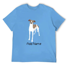 Load image into Gallery viewer, Personalized Greyhound / Whippet Dad Cotton T Shirt-Apparel-Apparel, Dog Dad Gifts, Greyhound, Personalized, Shirt, T Shirt, Whippet-Men&#39;s Cotton T Shirt-Sky Blue-Medium-2
