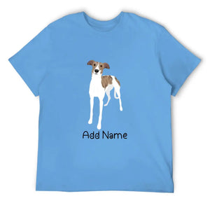 Personalized Greyhound / Whippet Dad Cotton T Shirt-Apparel-Apparel, Dog Dad Gifts, Greyhound, Personalized, Shirt, T Shirt, Whippet-Men's Cotton T Shirt-Sky Blue-Medium-2