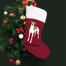 Load image into Gallery viewer, Personalized Greyhound / Whippet Large Christmas Stocking-Christmas Ornament-Christmas, Greyhound, Home Decor, Personalized, Whippet-Large Christmas Stocking-Christmas Red-One Size-2