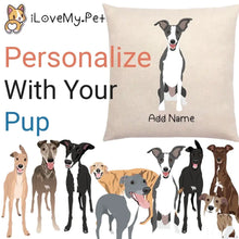 Load image into Gallery viewer, Personalized Greyhound / Whippet Linen Pillowcase-Linen Pillow Case-Cotton-Linen-16&quot;x16&quot;