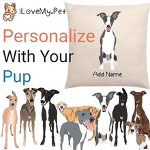 Load image into Gallery viewer, Personalized Greyhound / Whippet Linen Pillowcase-Home Decor-Dog Dad Gifts, Dog Mom Gifts, Greyhound, Home Decor, Personalized, Pillows, Whippet-1