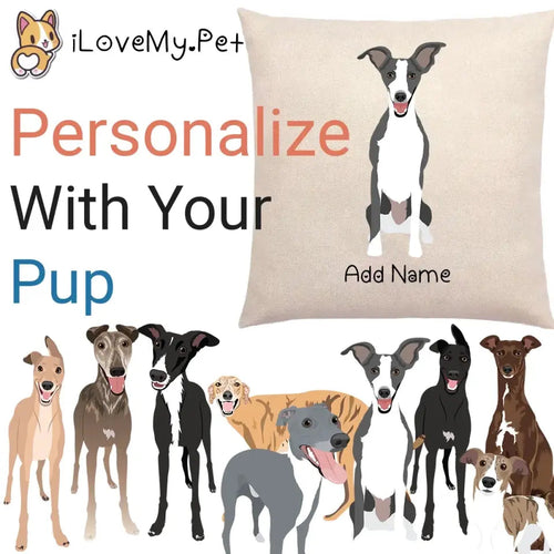 Personalized Greyhound / Whippet Linen Pillowcase-Home Decor-Dog Dad Gifts, Dog Mom Gifts, Greyhound, Home Decor, Personalized, Pillows, Whippet-Linen Pillow Case-Cotton-Linen-12
