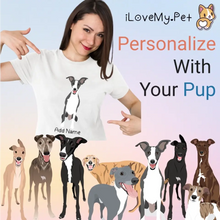 Load image into Gallery viewer, Personalized Greyhound / Whippet Mom T Shirt for Women-Customizer-Apparel, Dog Mom Gifts, Greyhound, Personalized, Shirt, T Shirt, Whippet-Modal T-Shirts-White-Small-1