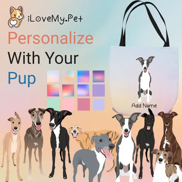 Personalized Greyhound Whippet Small Tote Bag 360x
