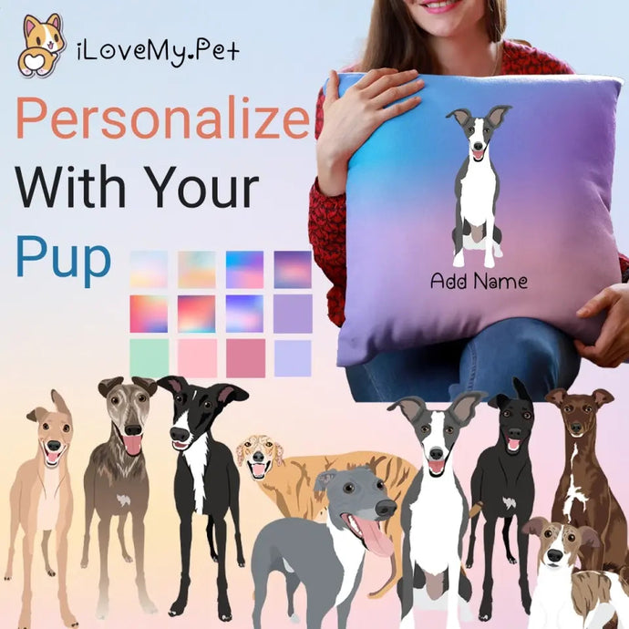 Personalized Greyhound / Whippet Soft Plush Pillowcase-Home Decor-Dog Dad Gifts, Dog Mom Gifts, Greyhound, Home Decor, Personalized, Pillows, Whippet-1