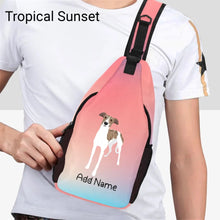 Load image into Gallery viewer, Personalized Greyhound / Whippet Unisex Sling Bag Backpack-Accessories-Greyhound, Whippet-Unisex Sling Bag Backpack-Tropical Sunset-One Size-19