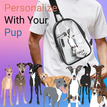 Load image into Gallery viewer, greyhound_whippets transparent-sling-bag-multi