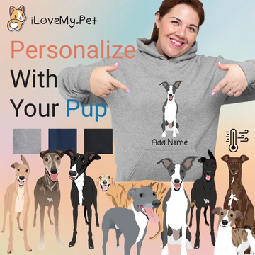 Personalized Greyhound Whippet Womens Warm Hoodie Sweatshirt 360x