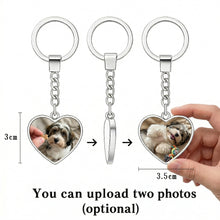 Load image into Gallery viewer, Personalized Havanese Keychain - Heart Shaped - Double-Sided Glass-Key Chain-Accessories,Havanese,Keychain,Upload Photo-2