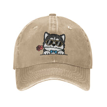 Load image into Gallery viewer, Personalized Husky Baseball Cap - Romeo Husky Design - Match Your Dog's Coat Color-Hats &amp; Caps-Accessories,Baseball Caps,Dog Mom Gifts-Beige-One Size-1