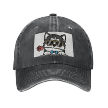 Load image into Gallery viewer, Personalized Husky Baseball Cap - Romeo Husky Design - Match Your Dog's Coat Color-Hats &amp; Caps-Accessories,Baseball Caps,Dog Mom Gifts-Black-One Size-4
