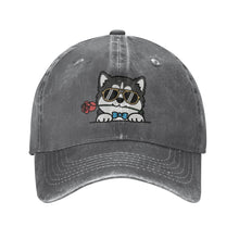 Load image into Gallery viewer, Personalized Husky Baseball Cap - Romeo Husky Design - Match Your Dog's Coat Color-Hats &amp; Caps-Accessories,Baseball Caps,Dog Mom Gifts-Gray-One Size-3