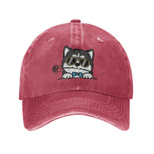 Load image into Gallery viewer, Personalized Husky Baseball Cap - Romeo Husky Design - Match Your Dog's Coat Color-Hats &amp; Caps-Accessories,Baseball Caps,Dog Mom Gifts-Wine Red-One Size-2