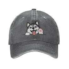 Load image into Gallery viewer, Personalized Husky Baseball Cap - Waving Husky Design - Match Your Dog's Coat Color-Hats &amp; Caps-Red-Deep Heather-One Size-3