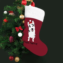 Load image into Gallery viewer, Personalized Husky Large Christmas Stocking-Christmas Ornament-Christmas, Home Decor, Personalized, Siberian Husky-Large Christmas Stocking-Christmas Red-One Size-2