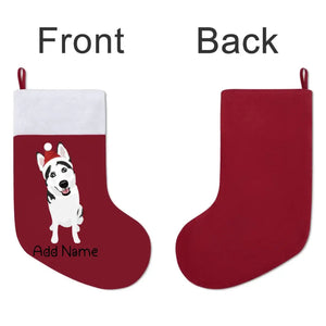Personalized Husky Large Christmas Stocking-Christmas Ornament-Christmas, Home Decor, Personalized, Siberian Husky-Large Christmas Stocking-Christmas Red-One Size-3