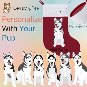 Personalized Husky Large Christmas Stocking 360x