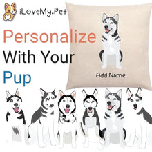 Load image into Gallery viewer, Personalized Husky Linen Pillowcase-Linen Pillow Case-Cotton-Linen-16"x16"