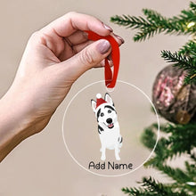 Load image into Gallery viewer, Personalized Husky Love Christmas Tree Ornaments-Christmas Ornament-Christmas, Personalized, Siberian Husky-Christmas Tree Ornaments-Transparent-3.5&quot; or 8.9 cm-2