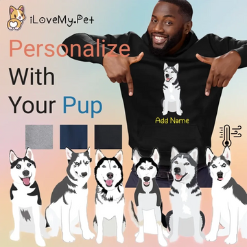 Personalized Husky Love Mens Warm Hoodie Sweatshirt 360x