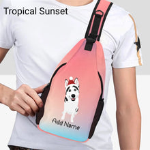 Load image into Gallery viewer, Personalized Husky Love Unisex Sling Bag Backpack-Accessories-Husky-Unisex Sling Bag Backpack-Tropical Sunset-One Size-19