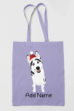 Load image into Gallery viewer, Personalized Husky Love Zippered Tote Bag-Accessories-Accessories, Bags, Dog Mom Gifts, Personalized, Siberian Husky-Zippered Tote Bag-Pastel Purple-Classic-2