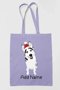 Personalized Husky Love Zippered Tote Bag-Accessories-Accessories, Bags, Dog Mom Gifts, Personalized, Siberian Husky-Zippered Tote Bag-Pastel Purple-Classic-2