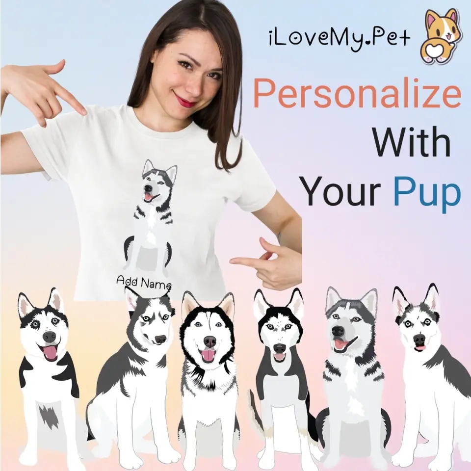 Personalized Husky Mom T Shirt for Women-Customizer-Apparel, Dog Mom Gifts, Personalized, Shirt, Siberian Husky, T Shirt-Modal T-Shirts-White-Small-1
