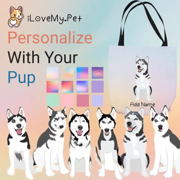 Personalized Husky Small Tote Bag 360x