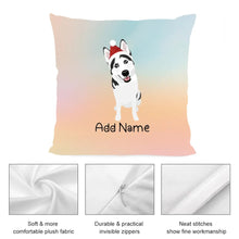 Load image into Gallery viewer, Personalized Husky Soft Plush Pillowcase-Home Decor-Christmas, Dog Dad Gifts, Dog Mom Gifts, Home Decor, Personalized, Pillows, Siberian Husky-3