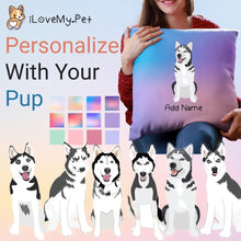 Load image into Gallery viewer, Personalized Husky Soft Plush Pillowcase-Home Decor-Christmas, Dog Dad Gifts, Dog Mom Gifts, Home Decor, Personalized, Pillows, Siberian Husky-1