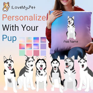 Personalized Husky Soft Plush Pillowcase-Home Decor-Christmas, Dog Dad Gifts, Dog Mom Gifts, Home Decor, Personalized, Pillows, Siberian Husky-1