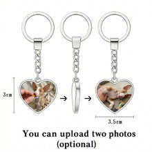 Load image into Gallery viewer, Personalized Ibizian Hound Keychain - Heart Shaped - Double-Sided Glass-Key Chain-Accessories,Ibizian Hound,Keychain,Upload Photo-3