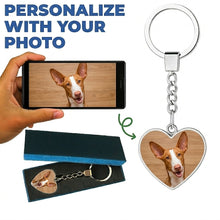 Load image into Gallery viewer, Personalized Ibizian Hound Keychain - Heart Shaped - Double-Sided Glass-Key Chain-Accessories,Ibizian Hound,Keychain,Upload Photo-Only Keychain-1