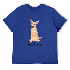 Personalized Indian Pariah Dog Dad Cotton T Shirt-Apparel-Apparel, Dog Dad Gifts, Indian Pariah Dog, Personalized, Shirt, T Shirt-Men's Cotton T Shirt-Blue-Medium-11