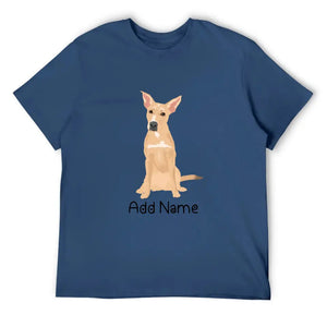 Personalized Indian Pariah Dog Dad Cotton T Shirt-Apparel-Apparel, Dog Dad Gifts, Indian Pariah Dog, Personalized, Shirt, T Shirt-Men's Cotton T Shirt-Navy Blue-Medium-12