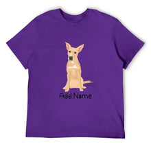 Load image into Gallery viewer, Personalized Indian Pariah Dog Dad Cotton T Shirt-Apparel-Apparel, Dog Dad Gifts, Indian Pariah Dog, Personalized, Shirt, T Shirt-Men&#39;s Cotton T Shirt-Purple-Medium-18