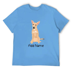 Personalized Indian Pariah Dog Dad Cotton T Shirt-Apparel-Apparel, Dog Dad Gifts, Indian Pariah Dog, Personalized, Shirt, T Shirt-Men's Cotton T Shirt-Sky Blue-Medium-2