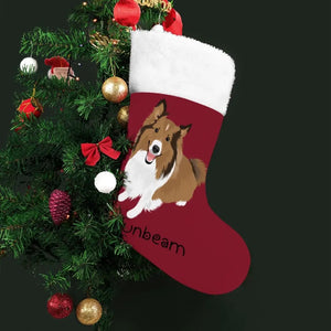 Personalized Indian Pariah Dog Large Christmas Stocking-Christmas Ornament-Christmas, Home Decor, Indian Pariah Dog, Personalized-Large Christmas Stocking-Christmas Red-One Size-5