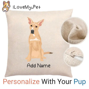 Personalized Indian Pariah Dog Linen Pillowcase-Home Decor-Dog Dad Gifts, Dog Mom Gifts, Home Decor, Indian Pariah Dog, Personalized, Pillows-Linen Pillow Case-Cotton-Linen-12"x12"-1