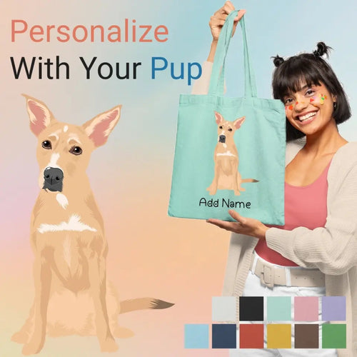 Personalized Indian Pariah Dog Love Zippered Tote Bag-Accessories-Accessories, Bags, Dog Mom Gifts, Indian Pariah Dog, Personalized-1