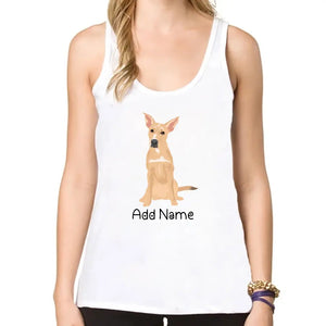 Personalized Indian Pariah Dog Mom Yoga Tank Top-Shirts & Tops-Apparel, Dog Mom Gifts, Indian Pariah Dog, Shirt, T Shirt-Yoga Tank Top-White-L - Fitting-2