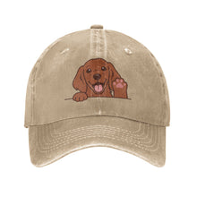 Load image into Gallery viewer, Personalized Irish Setter Baseball Cap - Waving Irish Setter Design - Match Your Dog's Coat Color-Hats &amp; Caps-Natural-One Size-4