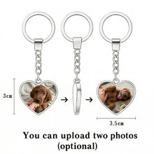 Load image into Gallery viewer, Personalized Irish Setter Keychain - Heart Shaped - Double-Sided Glass-Key Chain-Accessories,Irish Setter,Keychain,Upload Photo-2