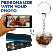 Load image into Gallery viewer, Personalized Irish Setter Keychain - Heart Shaped - Double-Sided Glass-Key Chain-Accessories,Irish Setter,Keychain,Upload Photo-1