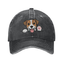Load image into Gallery viewer, Personalized Jack Russell Terrier Baseball Cap - Waving Jack Russell Terrier Design - Match Your Dog's Coat Color-Hats &amp; Caps-Black-One Size-2