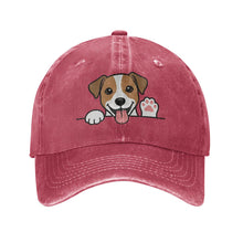 Load image into Gallery viewer, Personalized Jack Russell Terrier Baseball Cap - Waving Jack Russell Terrier Design - Match Your Dog's Coat Color-Hats &amp; Caps-Red-One Size-1