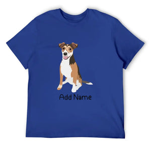 Personalized Jack Russell Terrier Dad Cotton T Shirt-Apparel-Apparel, Dog Dad Gifts, Jack Russell Terrier, Personalized, Shirt, T Shirt-Men's Cotton T Shirt-Blue-Medium-11