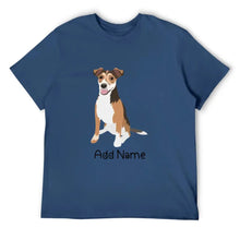 Load image into Gallery viewer, Personalized Jack Russell Terrier Dad Cotton T Shirt-Apparel-Apparel, Dog Dad Gifts, Jack Russell Terrier, Personalized, Shirt, T Shirt-Men&#39;s Cotton T Shirt-Navy Blue-Medium-12